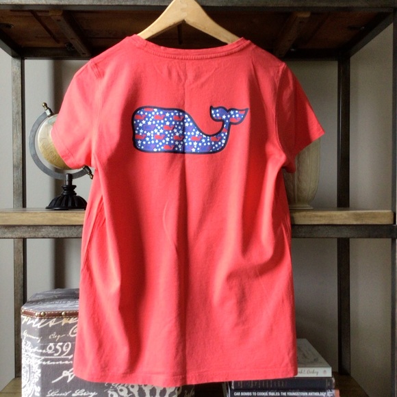 Vineyard Vines Patriotic Red Whale Pocket T-Shirt - Picture 3 of 8